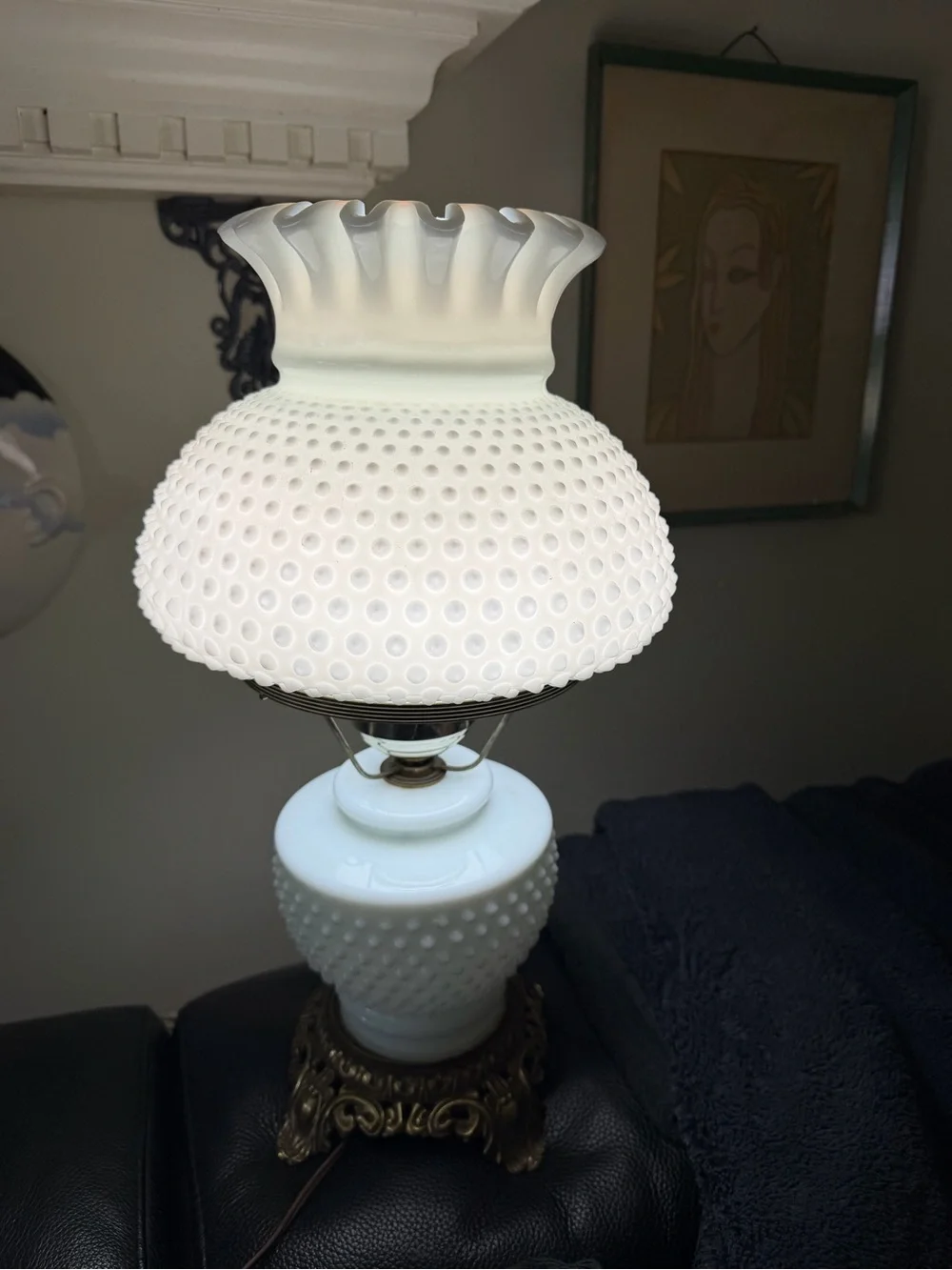Vintage White Milk Glass Hobnail 